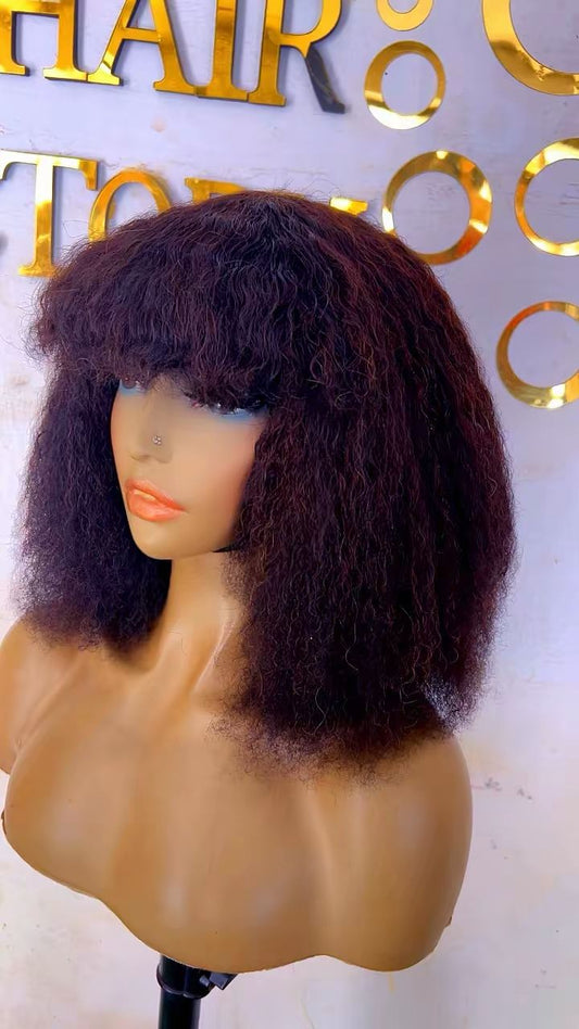 Afro Kinky Fringe Wig – Natural Afro Wig with Bangs | Remzy Braided Wigs