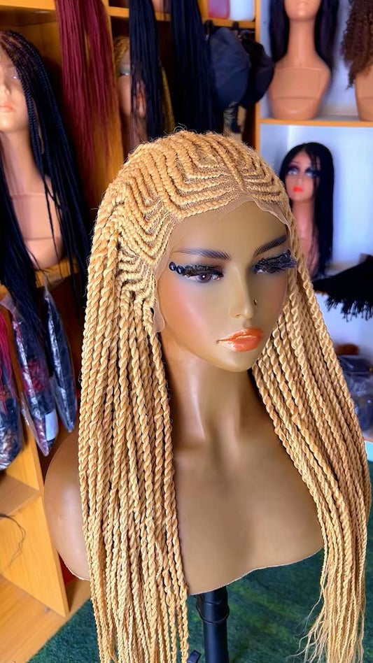 Blonde Fulani Tribal Cornrow Wig | Lace Front Braided Wig
