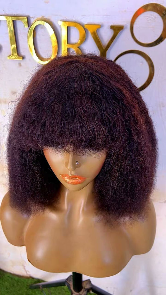 Afro Kinky Fringe Wig – Natural Afro Wig with Bangs | Remzy Braided Wigs