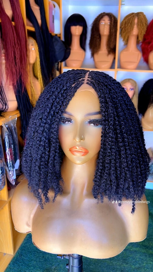 Black Kinky Twist Wig | Shoulder-Length Natural Afro Twists